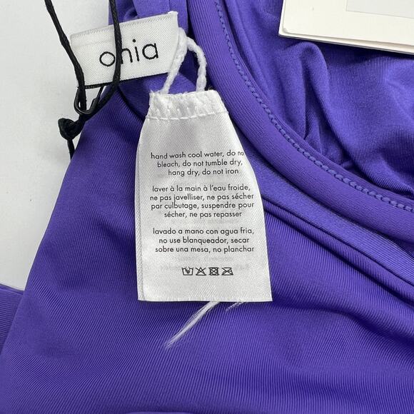 ONIA Elena One Piece Swimsuit Womens Small Purple Halter Wrap Waist Tie NEW - Picture 12 of 13